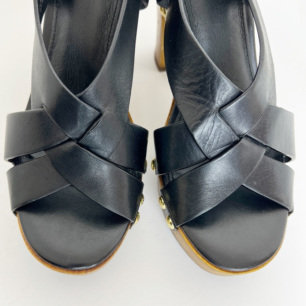 ✖️SOLD✖️•COACH• Black Leather Adessa Platform Sandals - Picture 7 of 13